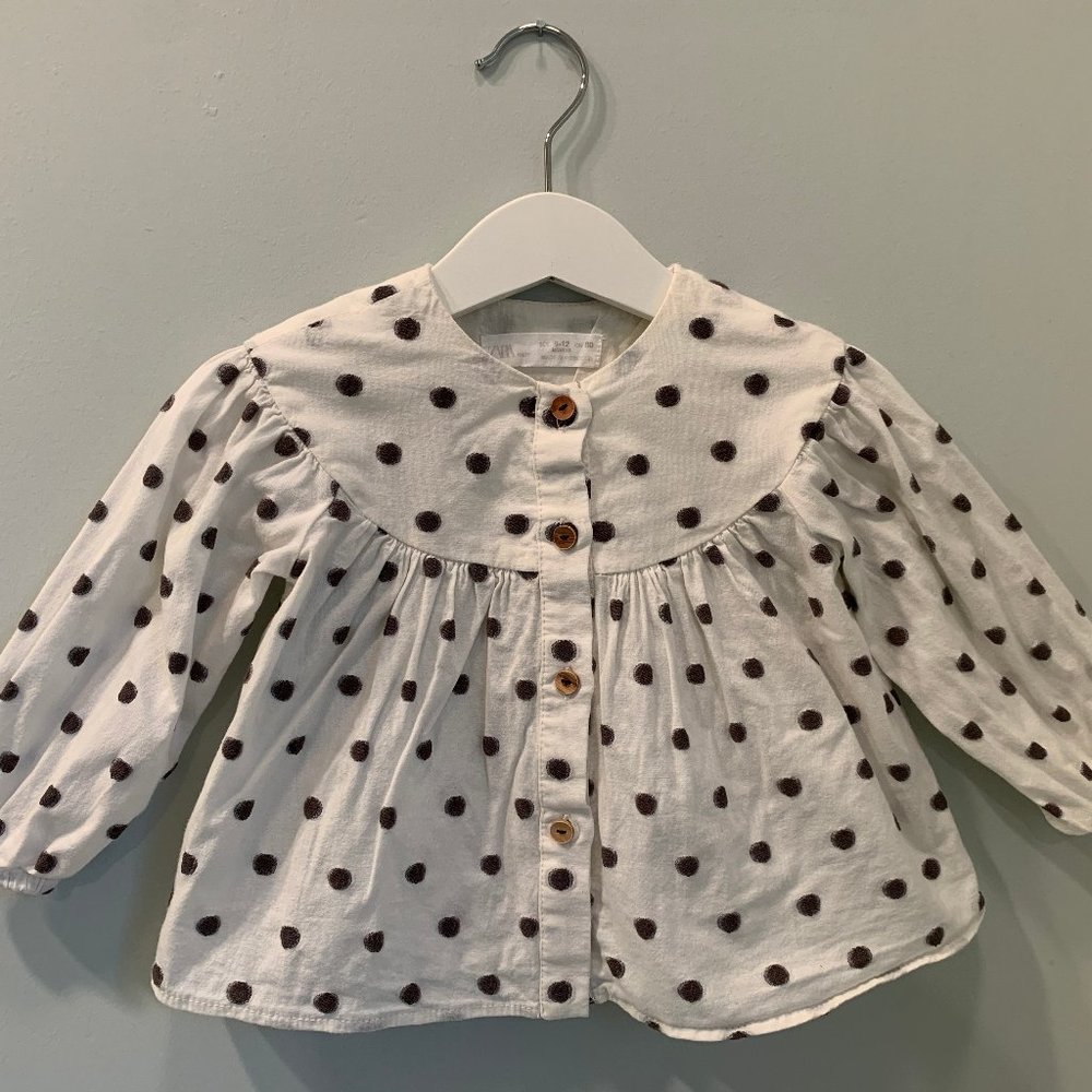 Zara - Polka Dot Cotton Blouse - 9-12 months